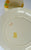 Yellow Transferware Dual Handled Cream Soup Bowl & Plate Spode Copeland Lattice and Geraniums Flowers