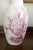 Antique Red English Transferware Staffordshire Lamp Pastoral Landscape Trees Lake