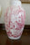 Antique Red English Transferware Staffordshire Lamp Pastoral Landscape Trees Lake