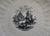 Vintage Spode Nautical Sailboat Ship Black & Cream Transferware Plate Jewel Lace Border