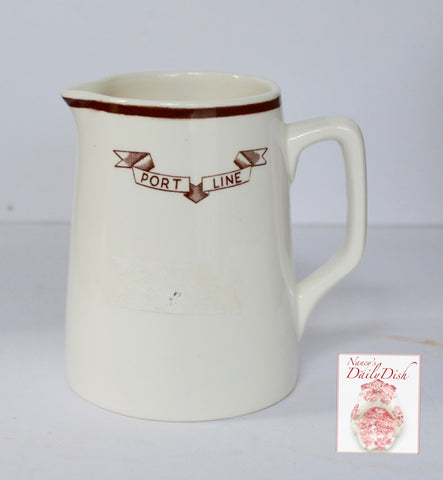Wedgwood Advertising Hotel Ware Creamer PORT LINE for Ocean Liners