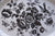 Vintage Black Toile English Transferware Serving Vegetable Bowl Birds Pheasants Flowers Butterfly Roses