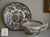 Scenic Swans & Roses Brown Transferware Cup and Saucer Tonquin