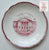Historical Red Transferware Saucer Plate - A Century of Progress Worlds Fair - Art Institute & Abraham Lincoln