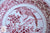 Red Aesthetic Chinoiserie English Transferware Plate Aquila Eagle in Flight Oriental Flowers Woods