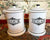 Large Vintage English Black & White Transferware Advertising FLOUR Canister Jar