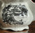 English Black Transferware Scuttle Shaving Mug Cup w/ Fishing & Cottage Scenes