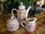 Red English Ironstone Transferware Canterbury Coffee Pot Coffeepot Handpainted Flowers