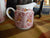 Red English Ironstone Transferware Canterbury Creamer Pitcher Handpainted Flowers