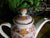 Red English Ironstone Transferware Canterbury Coffee Pot Coffeepot Handpainted Flowers