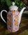 Red English Ironstone Transferware Canterbury Coffee Pot Coffeepot Handpainted Flowers