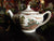 Brown Polychrome Transferware Tea Pot Teapot Olde England Fishing Stream Thatched Cottage