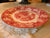 Scenic Red Pink Transferware Plate Chickens Horse Farm Peonies Roses