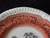 RARE Two Color Brick Red and Black Spode Copeland Transferware Plate Morocco Urn Flowers