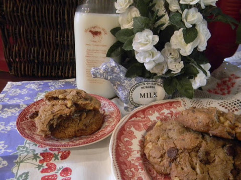 Vintage Square Quart Size Milk Bottle Red Print with Cow McLaughlin Milk Lisbon NY