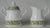 Sage Olive Green  Transferware Sugar Bowl and Creamer Cream Pitcher Scrolls Leaves Vines