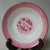 Vintage Pink Red Transferware  Roses Deep Plate / Shallow Soup Bowl