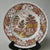 Brown Polychrome Transferware Plate Olde England Mother Holding Infant Children Playing Alongside a Stream