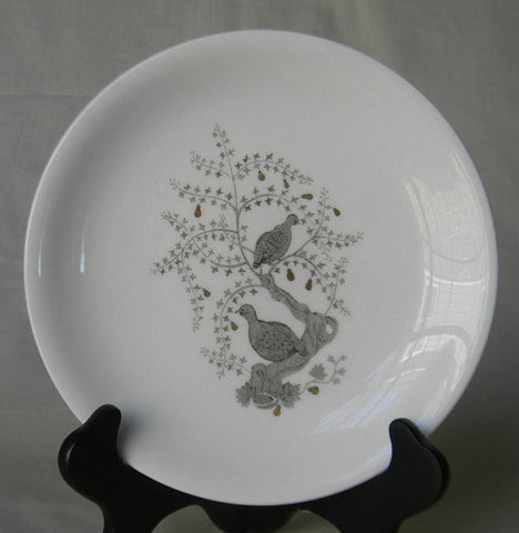 Vintage Wedgwood  Grayish Brown  Taupe Transferware Plate Partridges in Pear Tree