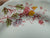 Vintage Red English Garden Transferware Plate Periwnkle Pink Green Yellow Flowers Leaves