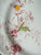 Vintage Red English Garden Transferware Plate Periwnkle Pink Green Yellow Flowers Leaves
