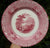 Jenny Lind Red Transferware Salad Bowl Royal Staffordshire English China Mountains Castle