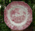 Scenic Red Transferware Square Plate Romantic England Grazing Deer