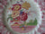 Vintage Red Transferware Polychrome Tea Cup & Saucer Royal Doulton Pomeroy Urn w/ Flowers
