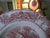 Red Pastoral Davenport Transferware Bowl Chickens Horse Farm Bee Skep Rural Scenes