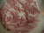 Red Pastoral Davenport Transferware Bowl Chickens Horse Farm Bee Skep Rural Scenes