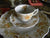 Sage Brown ish Green Transferware Tea Cup Teacup and Saucer Hand Painted Antique Roses Autumn Colors