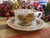 Brown Polychrome Transferware Woods Teacup Tea Cup and Saucer Flowers and Grapes SM