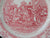 Red / Pink Transferware Plate The First Thanksgiving Colonial Times American History / Historical Staffordshire