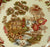 Vintage Brown Polychrome Transferware Toile 8" Salad Plate Tonquin Cottage Swans and Roses