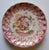 Vintage Red Transferware Polychrome Plate Royal Doulton Pomeroy Urn with Flowers
