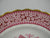 Vintage Spode Copeland Cranberry Pink Red Transferware Gilt Trim Side Plate Snowflake / Kaleidoscope Lace Rose
