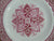 Vintage Spode Copeland Cranberry Pink Red Transferware Gilt Trim Side Plate Snowflake / Kaleidoscope Lace Rose