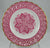 Vintage Spode Copeland Cranberry Pink Red Transferware Gilt Trim Side Plate Snowflake / Kaleidoscope Lace Rose