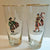 Set of 7 Vintage Scottish Highlander Clan Tartan Kilt Drinking Glasses / Tumblers