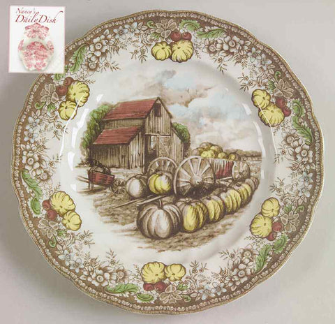Thanksgiving / Fall The Friendly Village Pumpkin Plate Johnson Brothers English Transferware