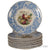 STUNNING & VERY RARE William Smith & Co ' WEDGeWOOD ' Fruit Basket Faux Bois Light Blue Polychrome Transferware Plate