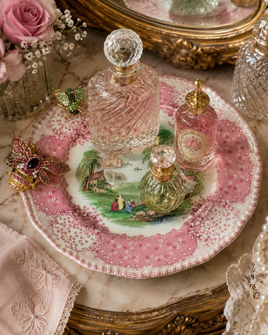 Fragments of Grace No. 16— Queen Bees Garden View ~ Bi Color Pink Royal Doulton Plate