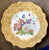Rare antique Prattware Gold Transferware Plate Country French Botanical Floral Peony Bouquet Cornflower Phlox #1