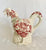 Vintage English Transferware Staffordshire Rooster Pitcher Charlotte Basket Roses Red Transferware Figural Pitcher