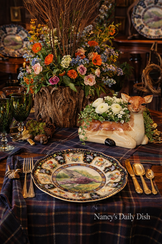 Woodland 🦌 Deer Doe Fawn Hand Painted Figural Ceramic Planter Flower Pot