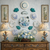Fragments of Grace: Where Grace Takes Wing 14 Piece Majolica Blue & Green Teal Turquoise Transferware Instant Platewall