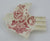 Rare Red Transferware Bird Sparrow Shaped Pin Dish Spoon Rest or Ash Tray Charlotte England Basket of Flowers