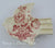Rare Red Transferware Bird Sparrow Shaped Pin Dish Spoon Rest or Ash Tray Charlotte England Basket of Flowers