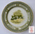 Framed Burslem Doulton Antique Grazing Cattle Cows Charger Plate Green Yellow Transferware Staffordshire China  RARE