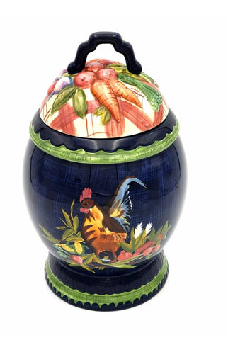 Vintage Rooster Canister Cookie Jar Tracy Porter Stonehouse Farm French Country